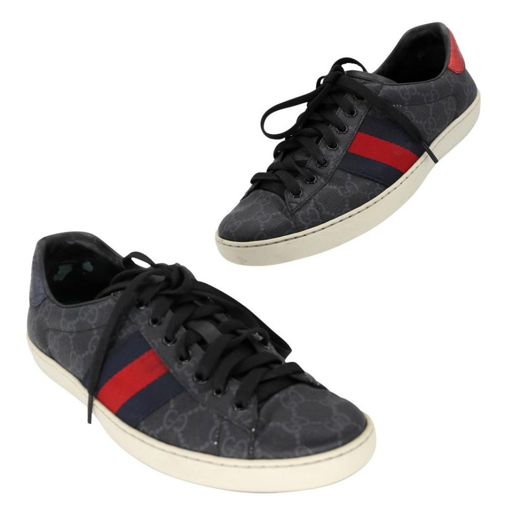 Gucci Ace GG Supreme Sz 7 Leather Low Top Men's Sneakers GG-S0805P-0003